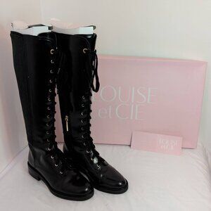 Louise et Cie Voshell Tall Black Lace-Up Combat Boots